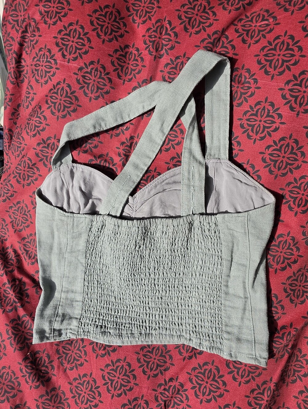 Linen Blend Tank Top Small - Picture 3 of 4